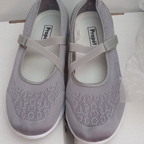 PROPET Womens TravelActive Mary Jane grey silver velcro close EUC 10 4E/XX-Wide - Picture 2 of 5